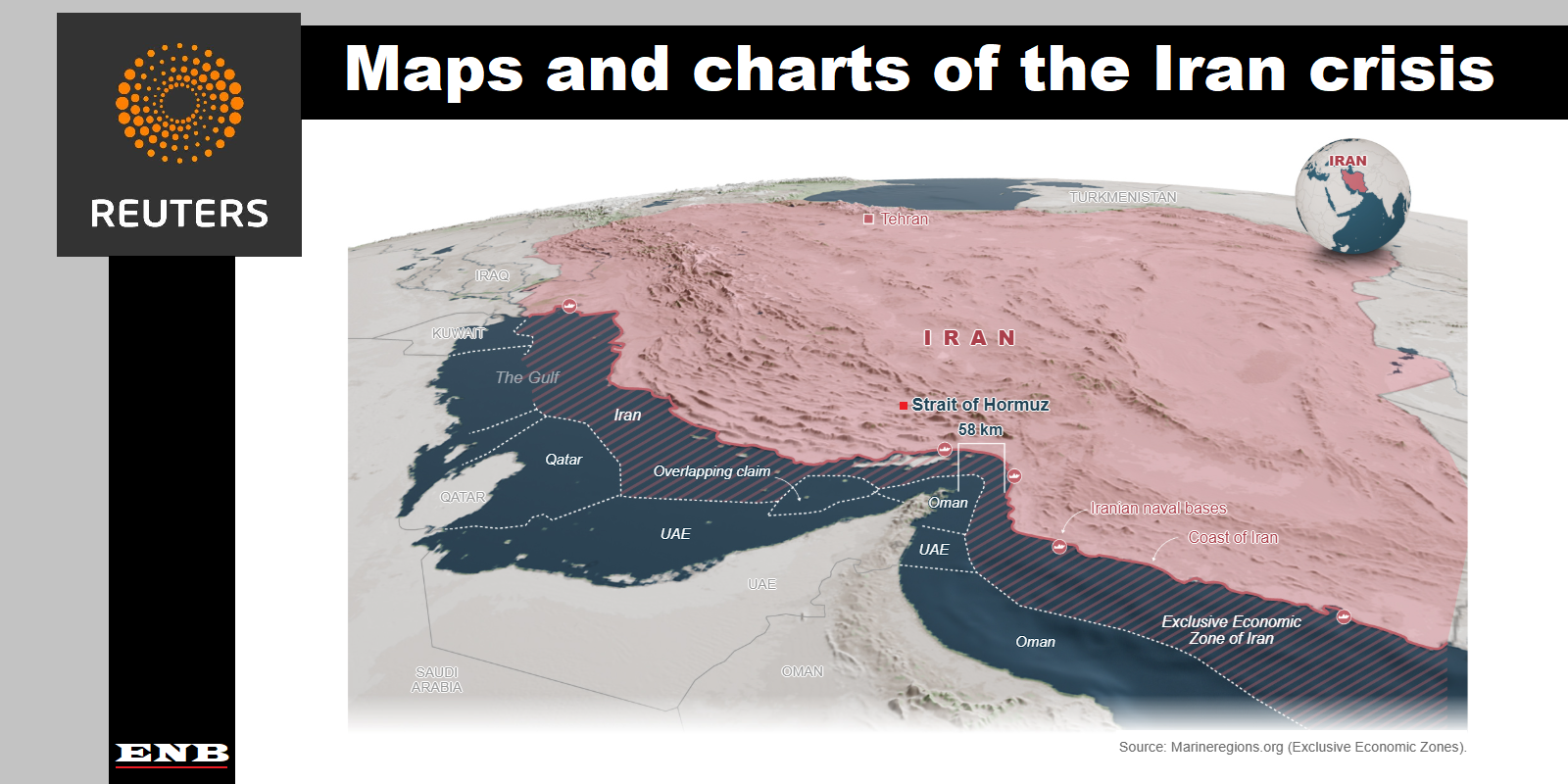 Maps and charts of the Iran crisis