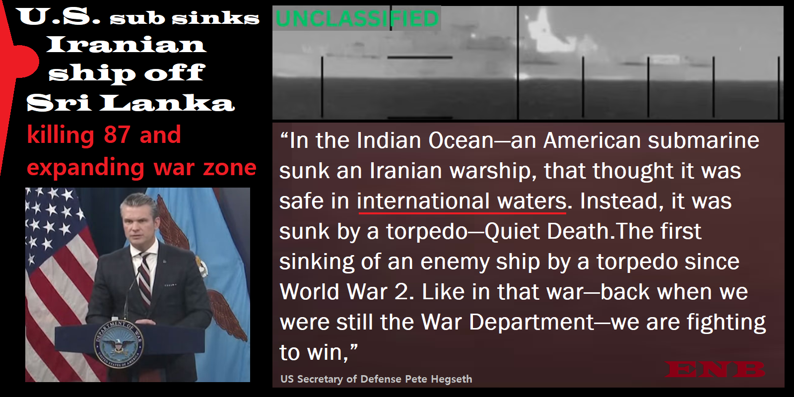 U.S. sub sinks Iranian ship off Sri Lanka