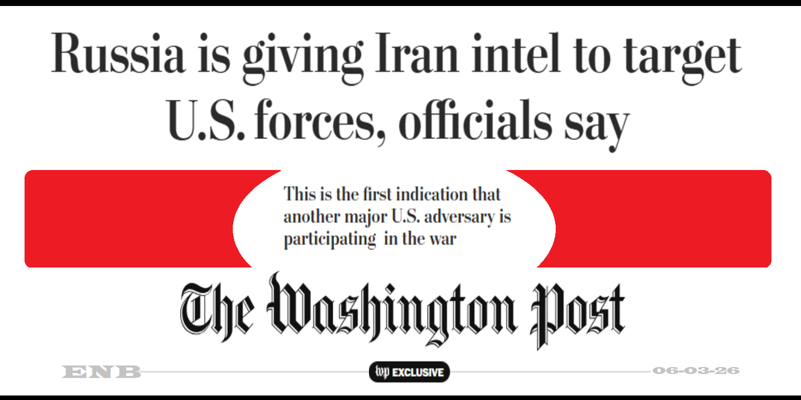 Russia is providing Iran intelligence to target U.S. forces