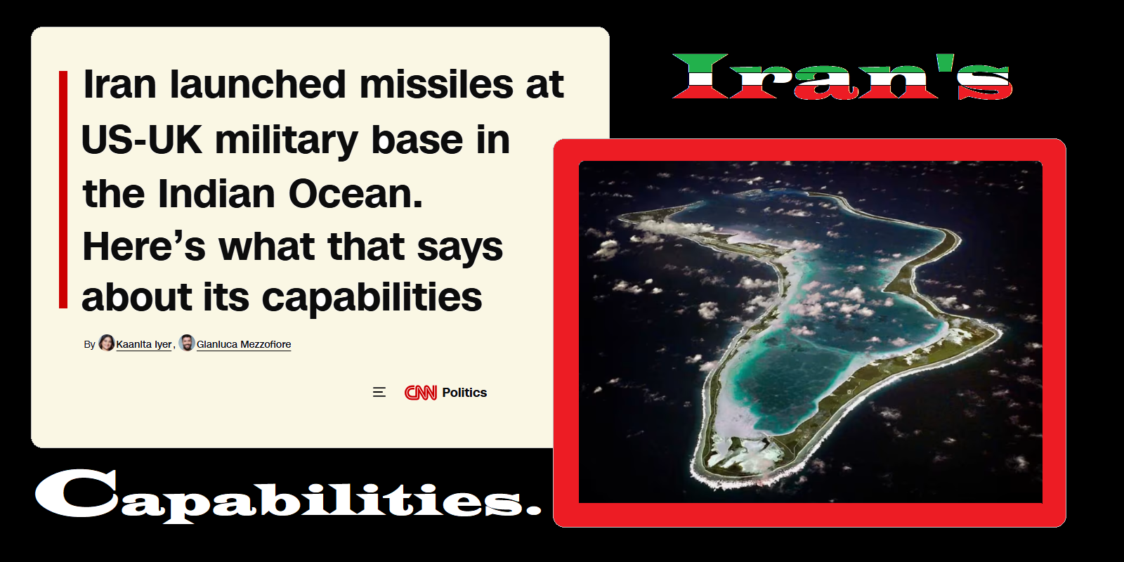 Iran launched missiles at US-UK military base in the Indian Ocean. 