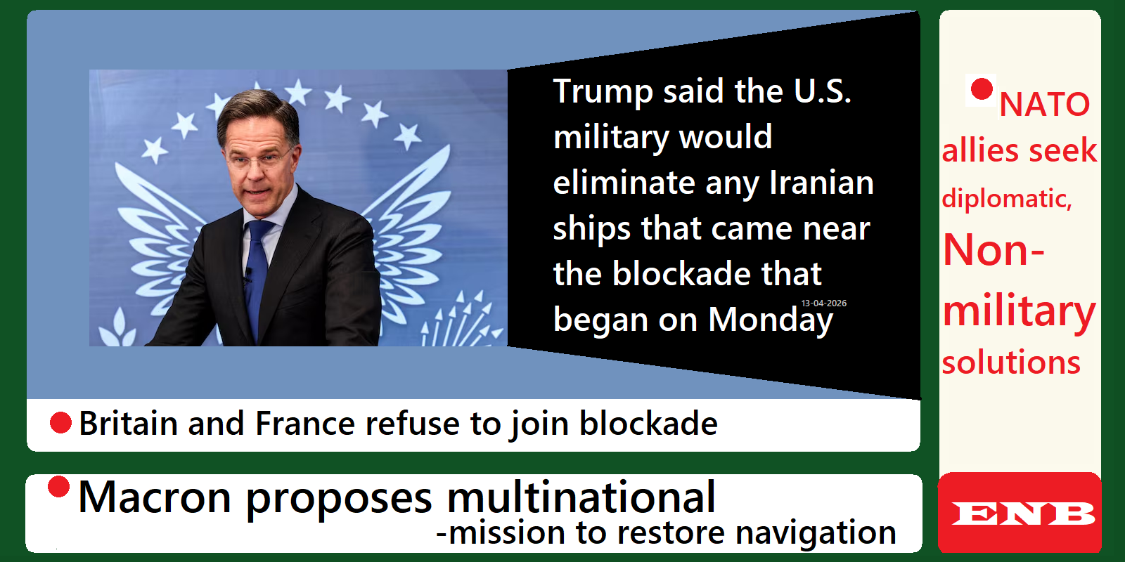 NATO allies refuse to join port blockade