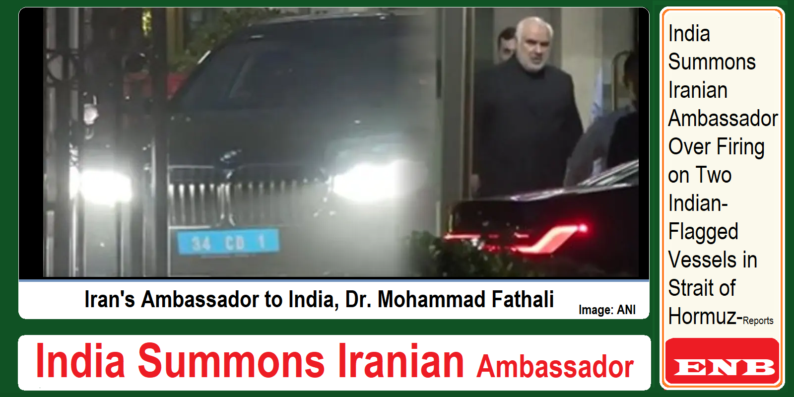India summons Iranian envoy