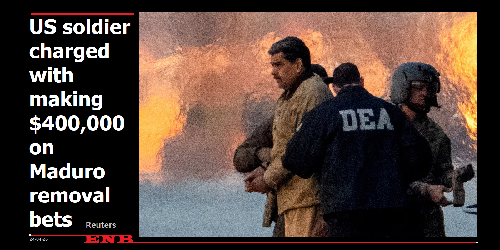 US soldier charged with making $400,000 on Maduro removal bets