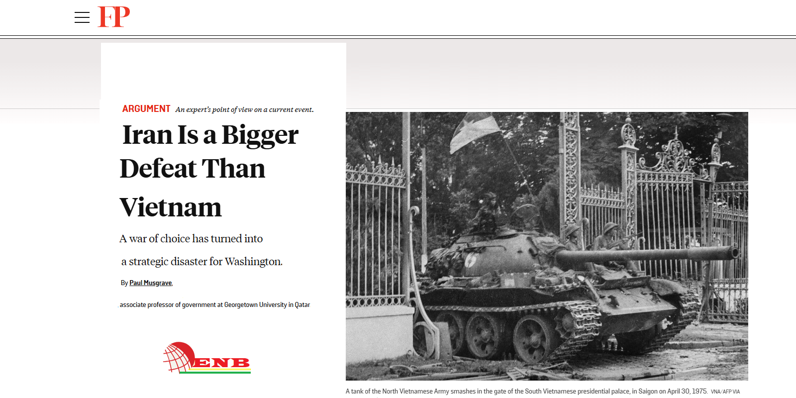 Iran Is a Bigger Defeat Than Vietnam
