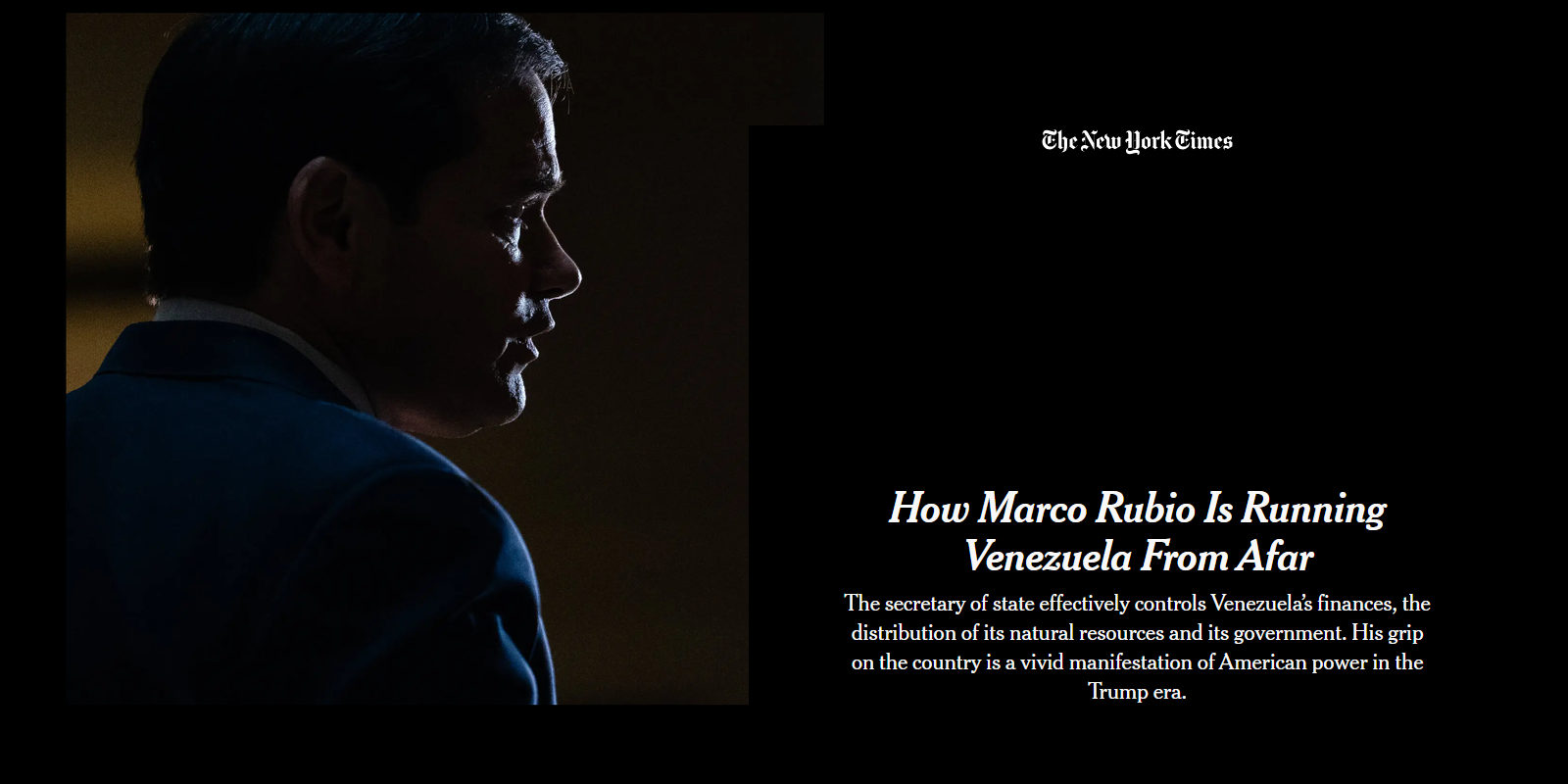 How Marco Rubio Is Running Venezuela From Afar
