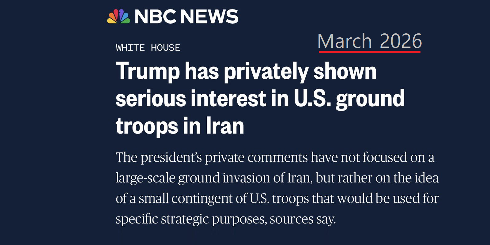 Trump privately shown interest in U.S. ground troops in Iran